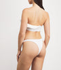 Maygel Coronel White Ruched Yojaira Halterneck Swimsuit
