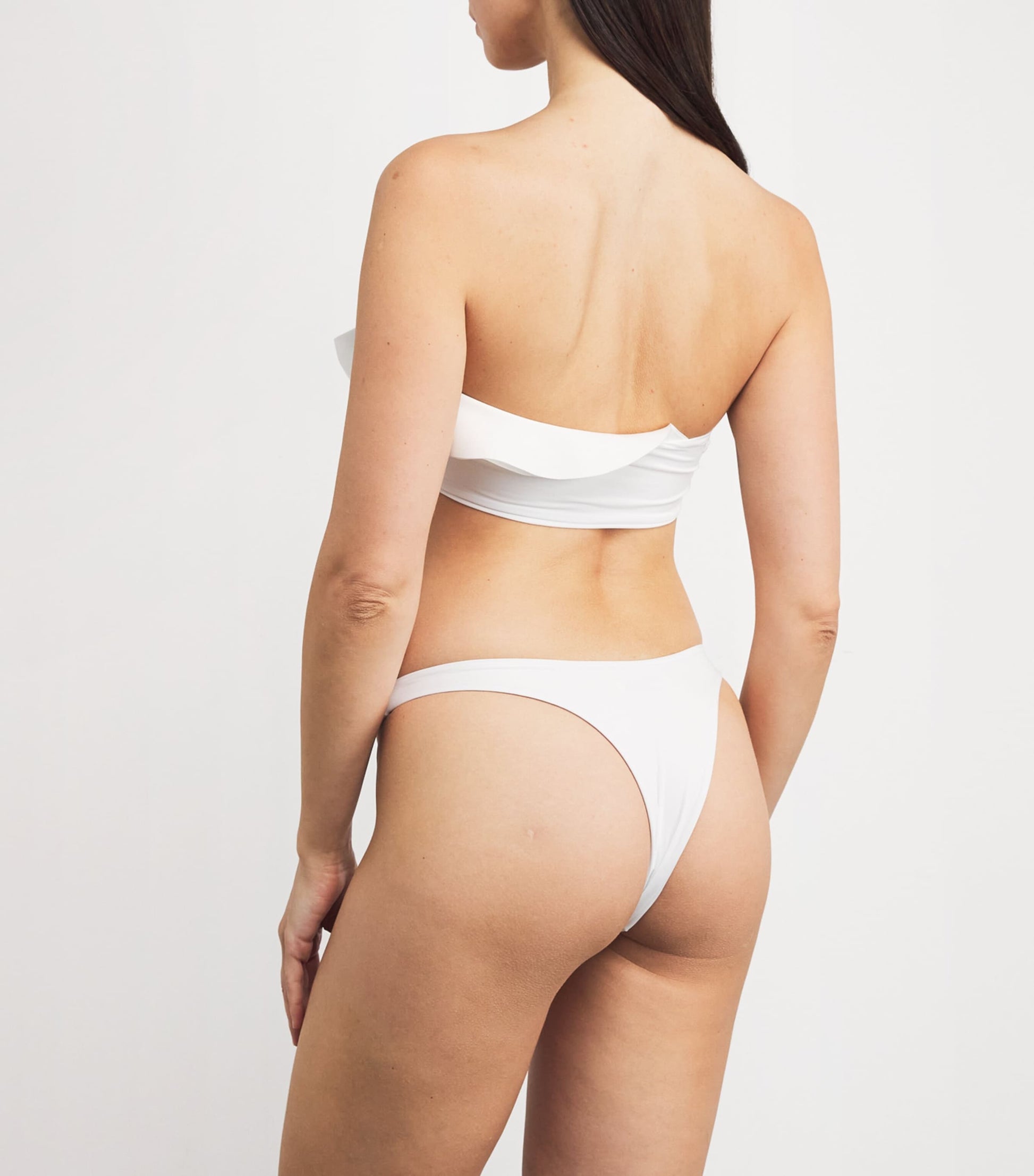 Maygel Coronel White Ruched Yojaira Halterneck Swimsuit