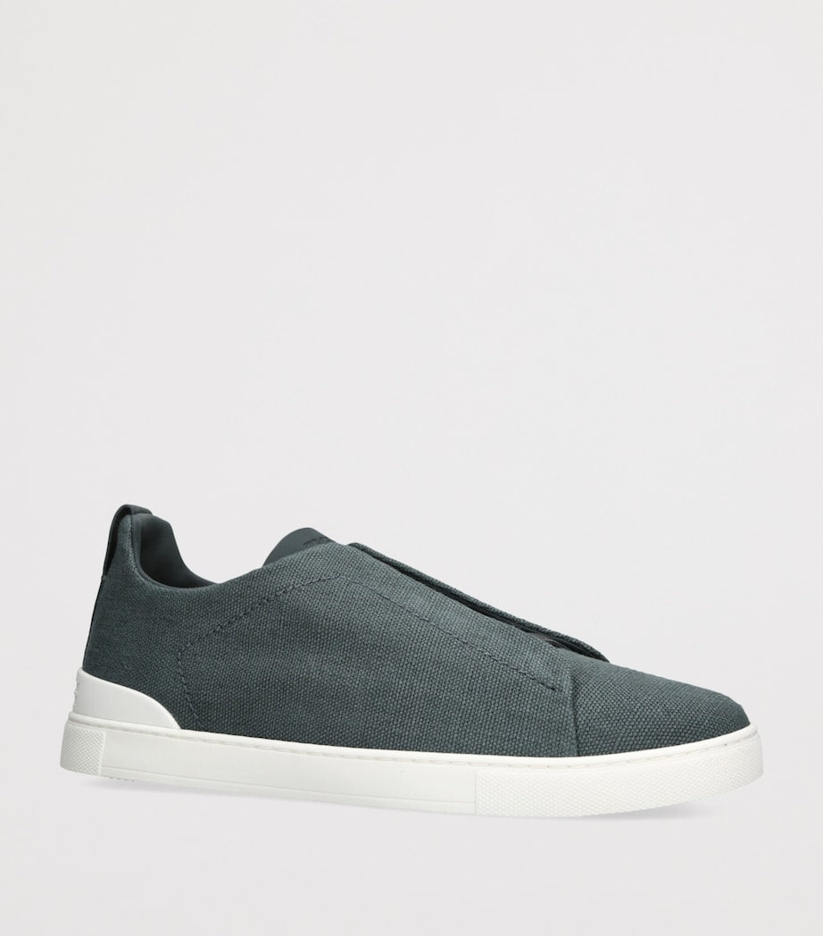 Cotton-Linen Triple Stitch Sneakers