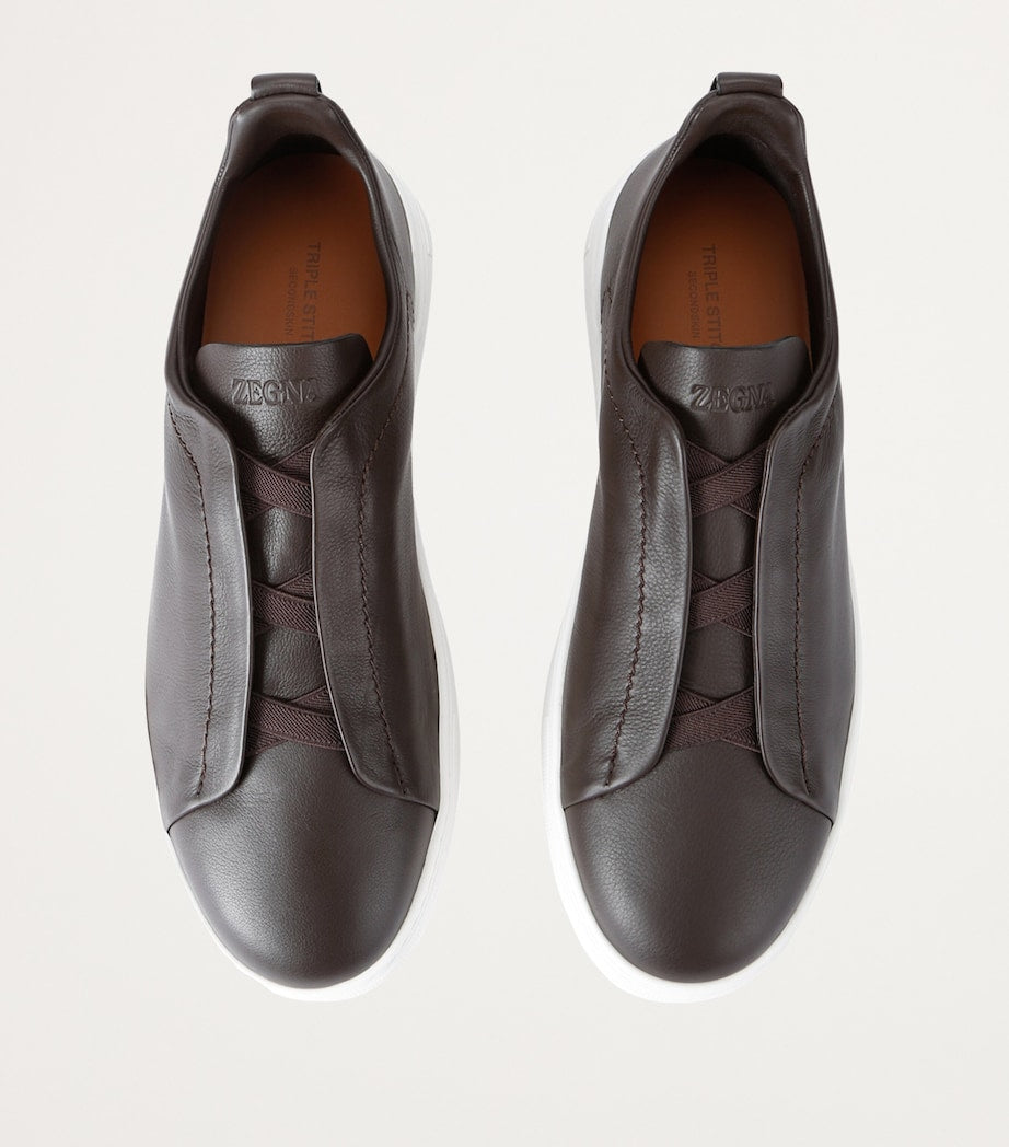 Zegna Leather Triple Stitch SECONDSKIN Sneakers