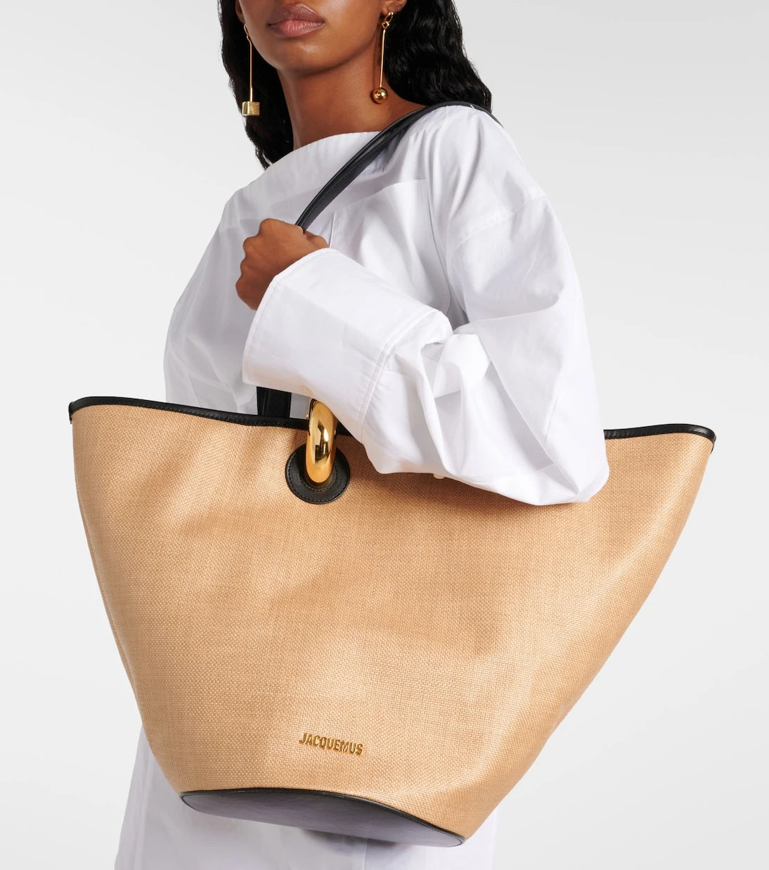 Jacquemus - Le Bambola leather-trimmed basket bag