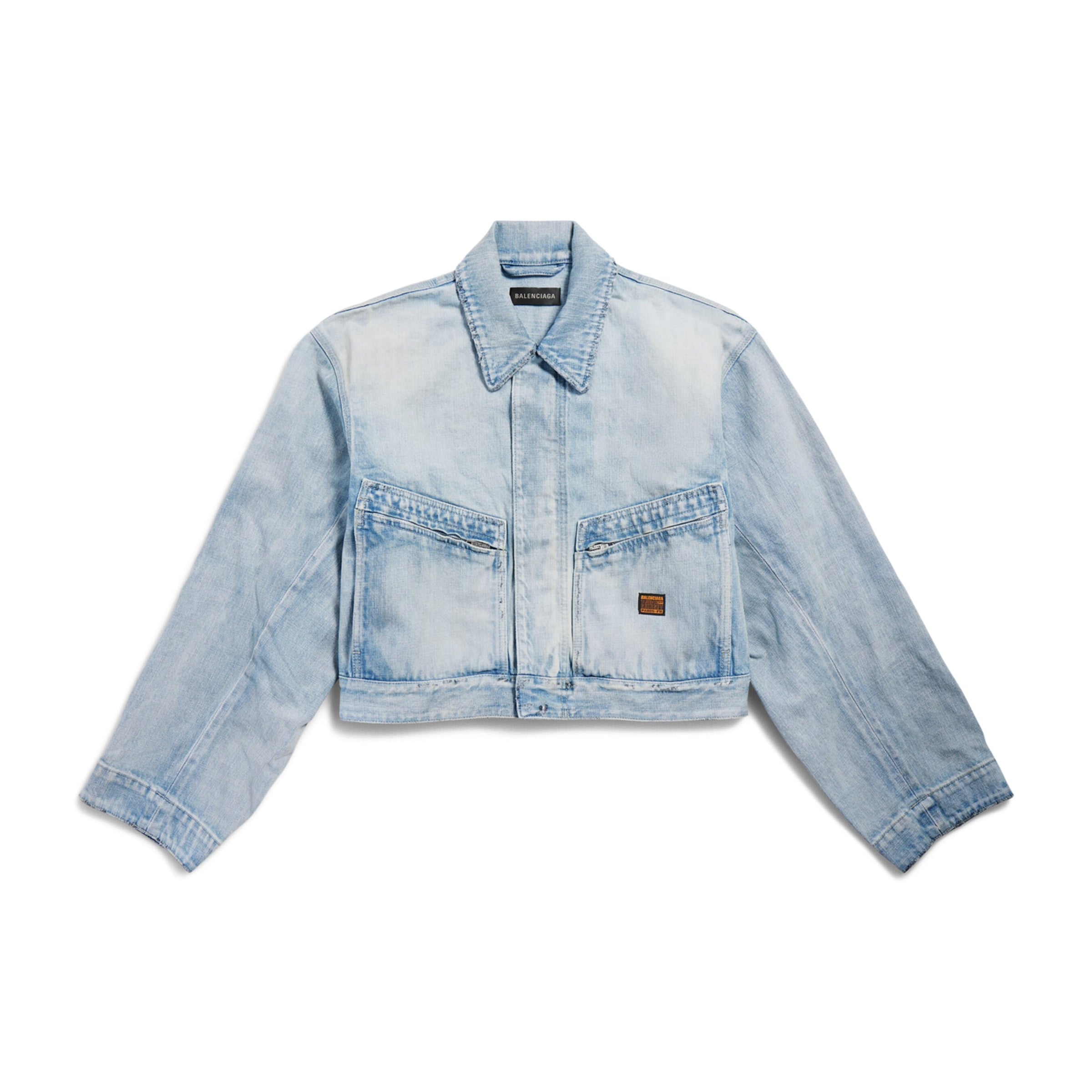 Balenciaga Navy Cropped Denim Jacket