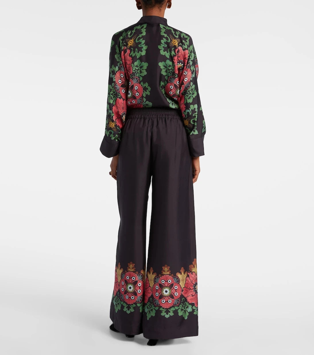 La DoubleJ - Printed silk twill palazzo pants