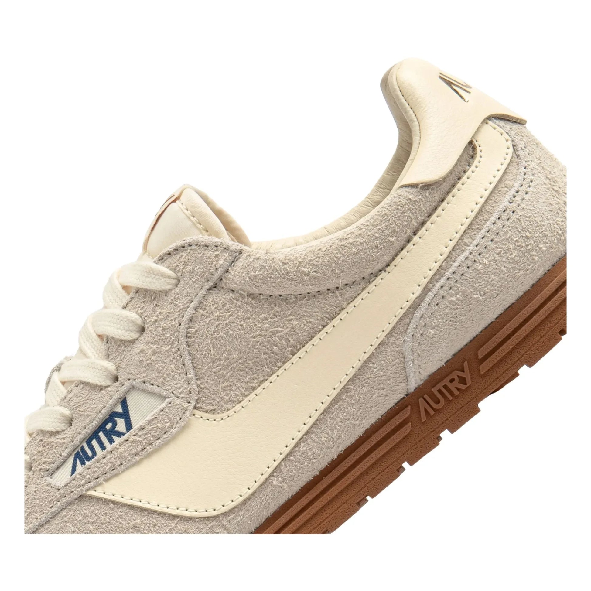 Autry - Windspin Low Two-tone Suede and Leather Basket | Light grey