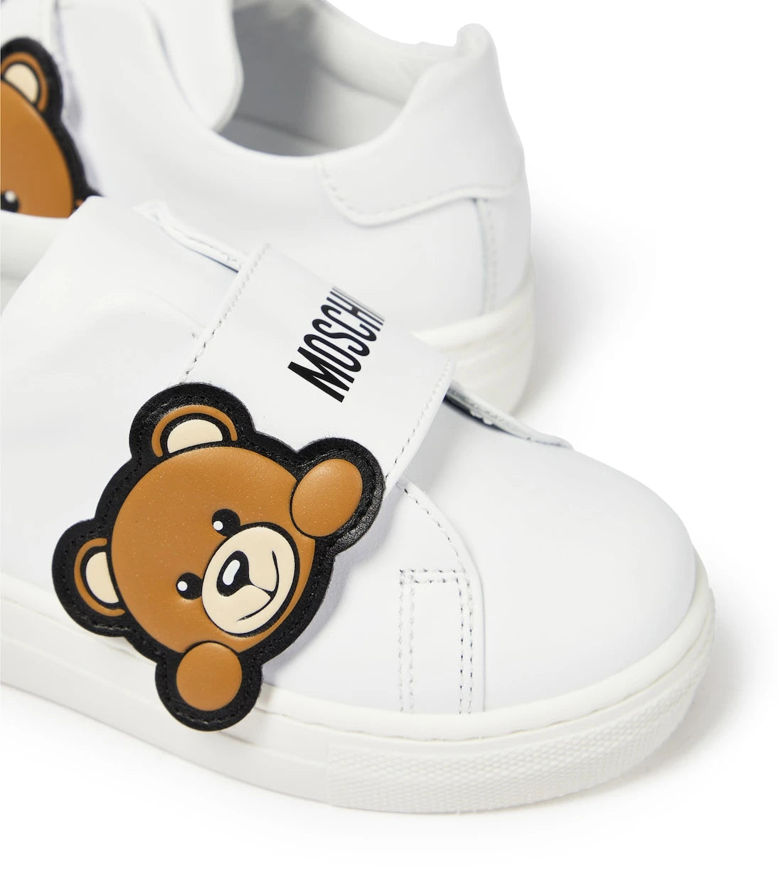 Moschino Kids - أحذية رياضية جلدية بشعار