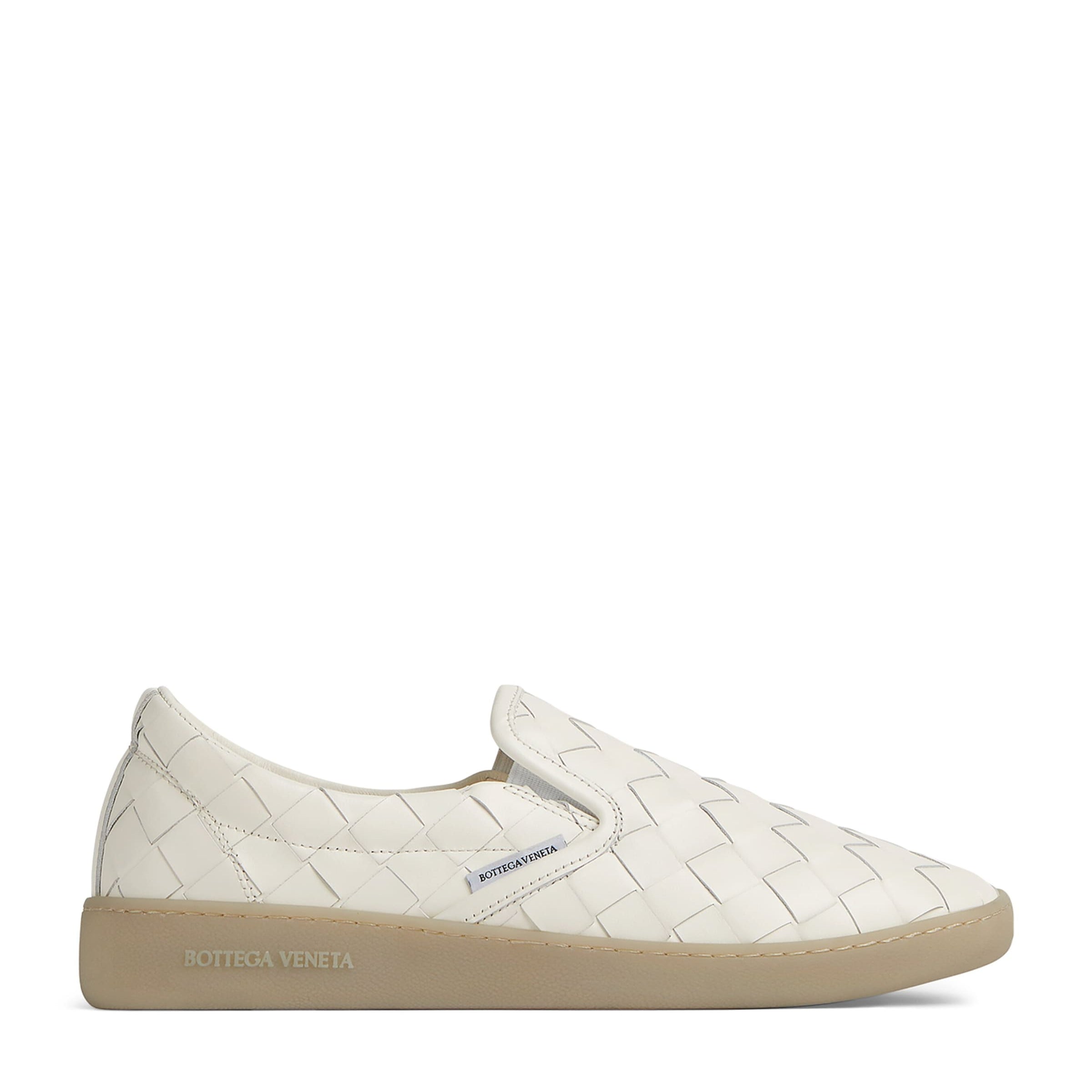 Bottega Veneta White Leather Intrecciato Sawyer Sneakers