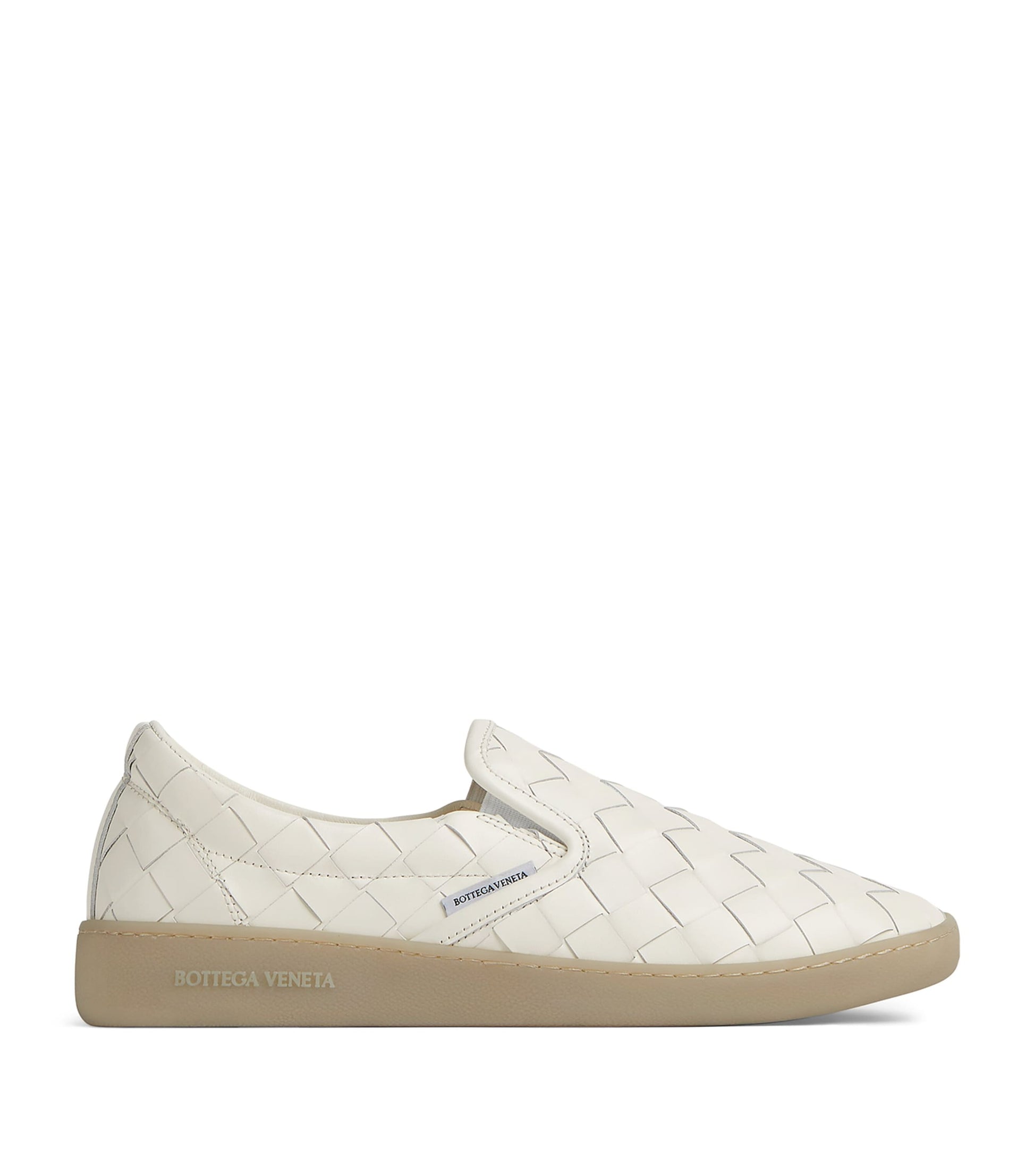 Bottega Veneta White Leather Intrecciato Sawyer Sneakers