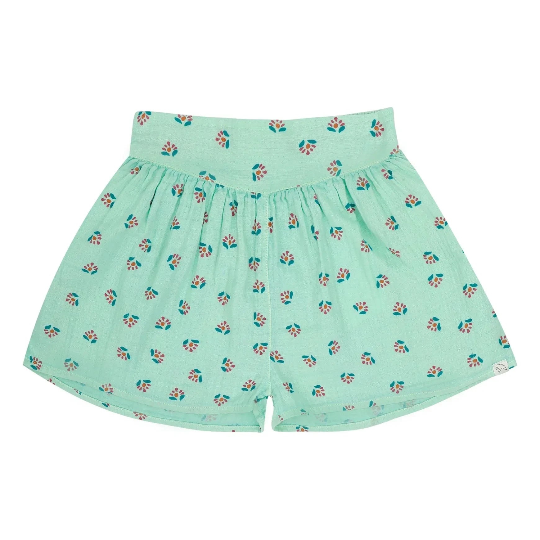 Jenest - Organic Cotton Flowered Summer Shorts | Turquoise