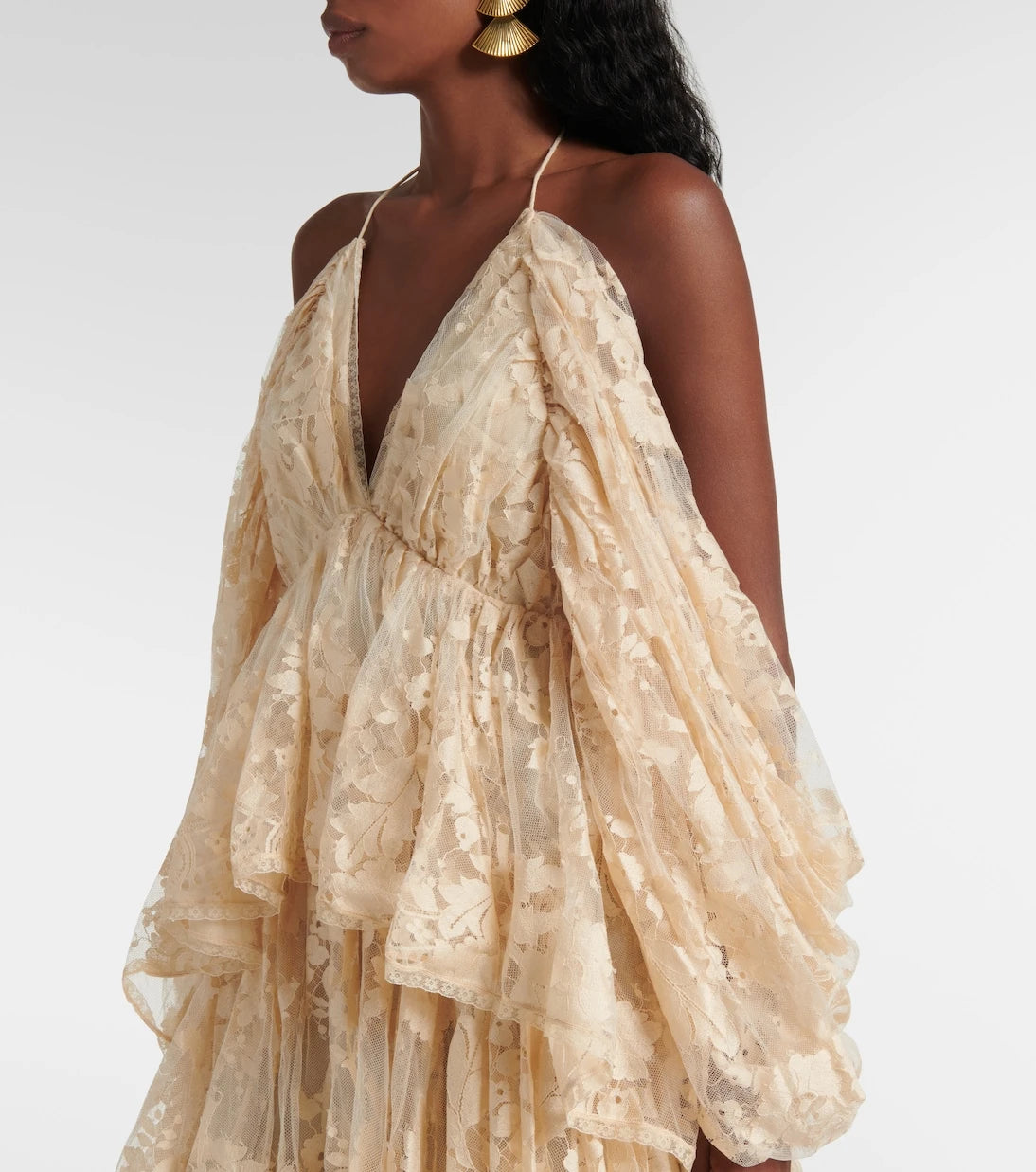 Zimmermann - Illustration asymmetric floral lace minidress