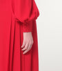 Valentino Red Silk Maxi Shirt Dress