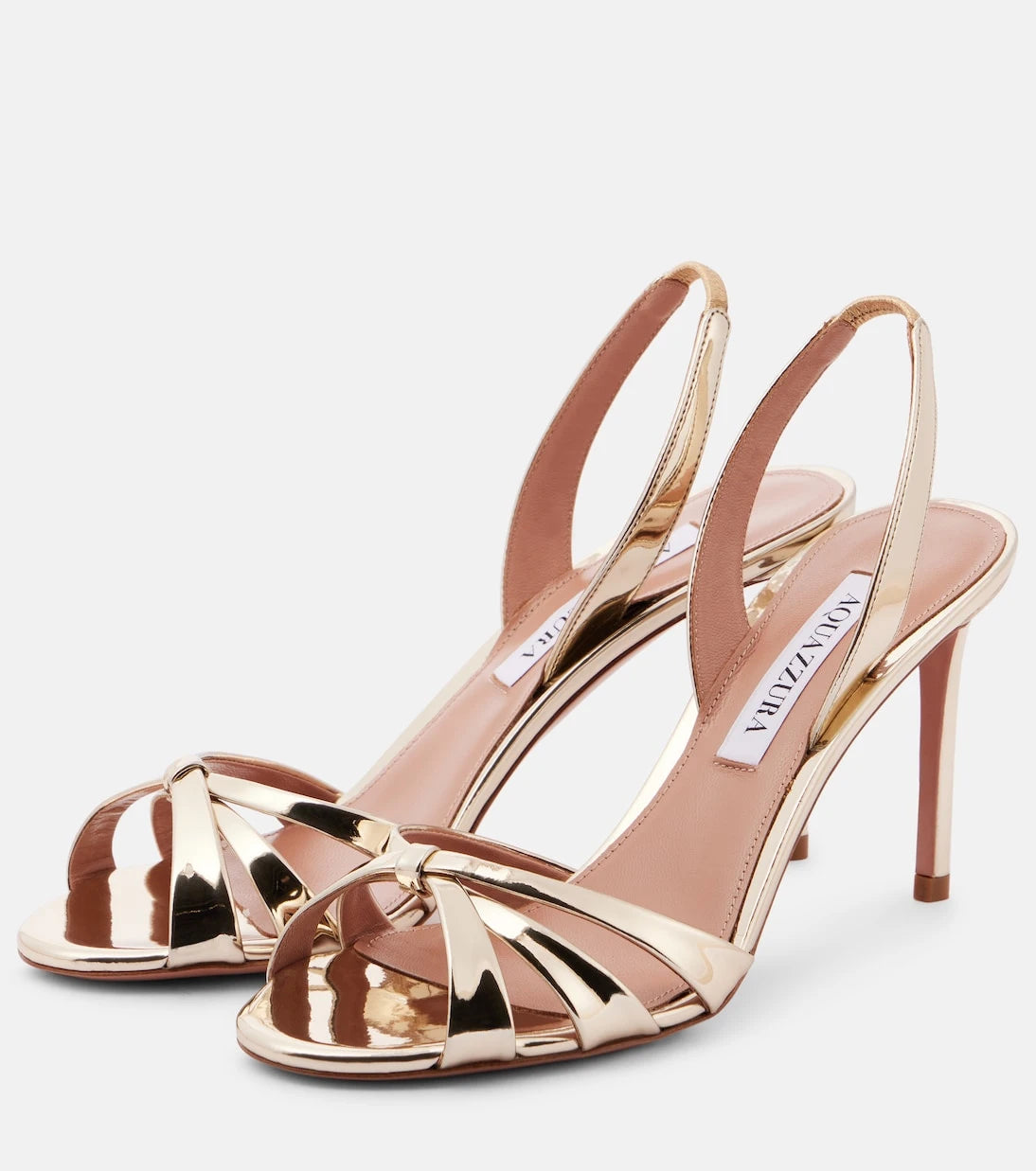 Aquazzura - صندل تاتي 85 من الجلد المعدني