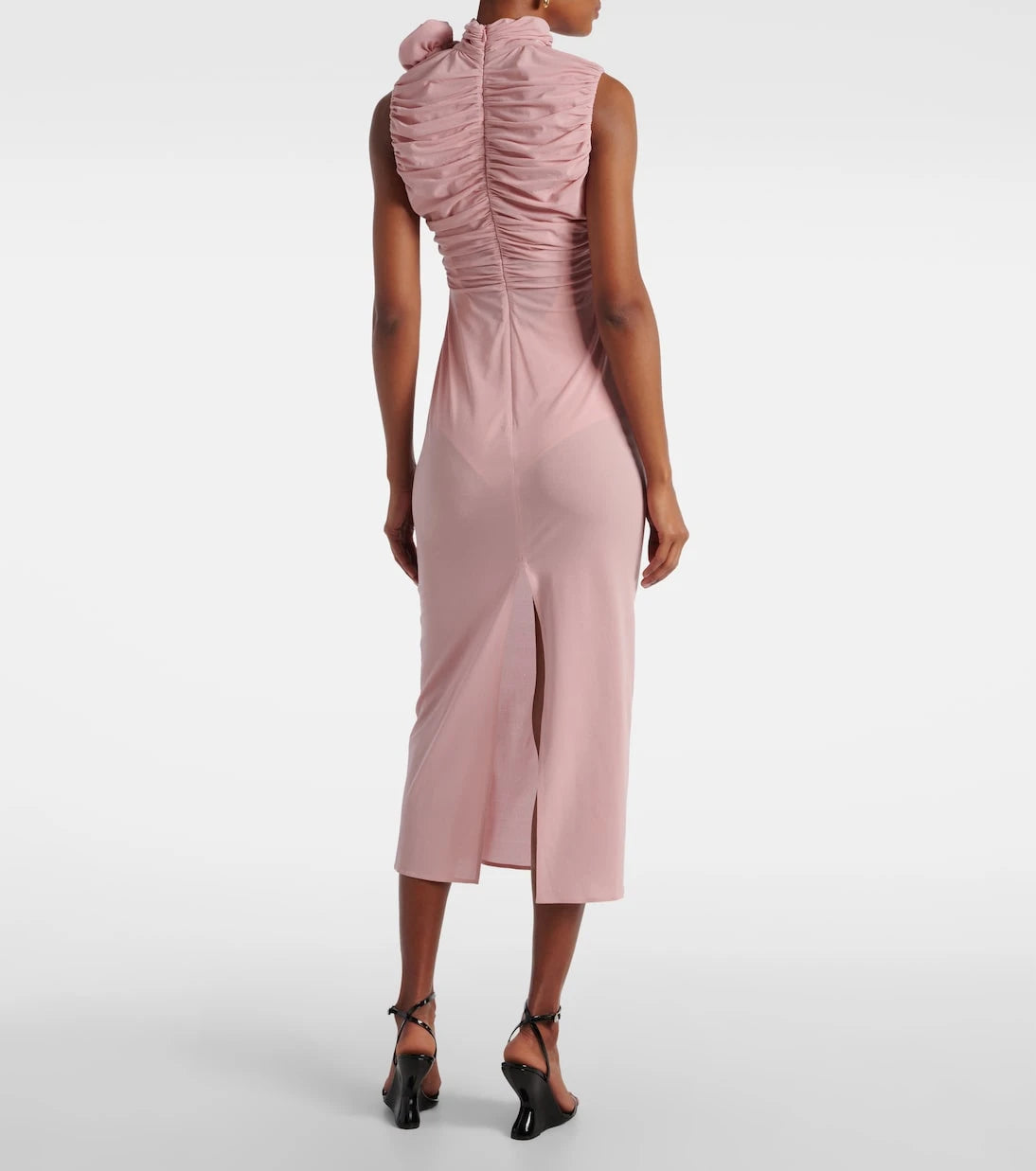 Magda Butrym - Ruched silk-blend midi dress