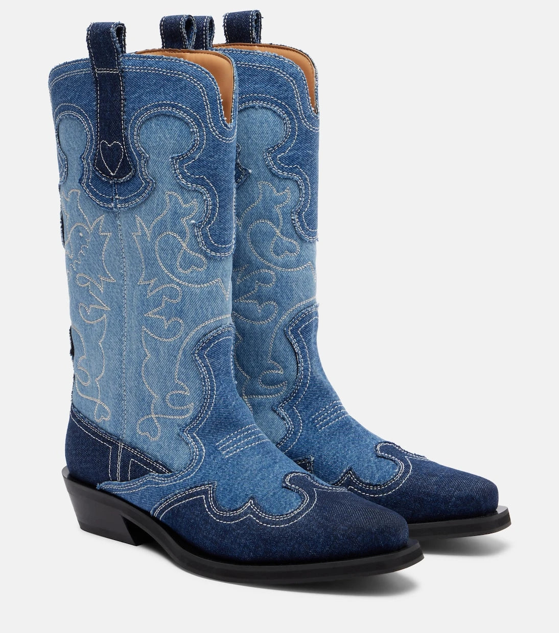 Ganni - Denim cowboy boots