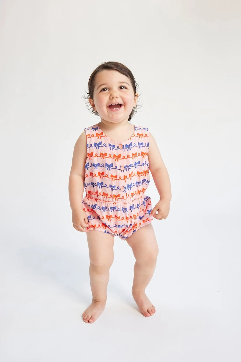 Bobo Choses - Baby Ribbon Bow cotton playsuit