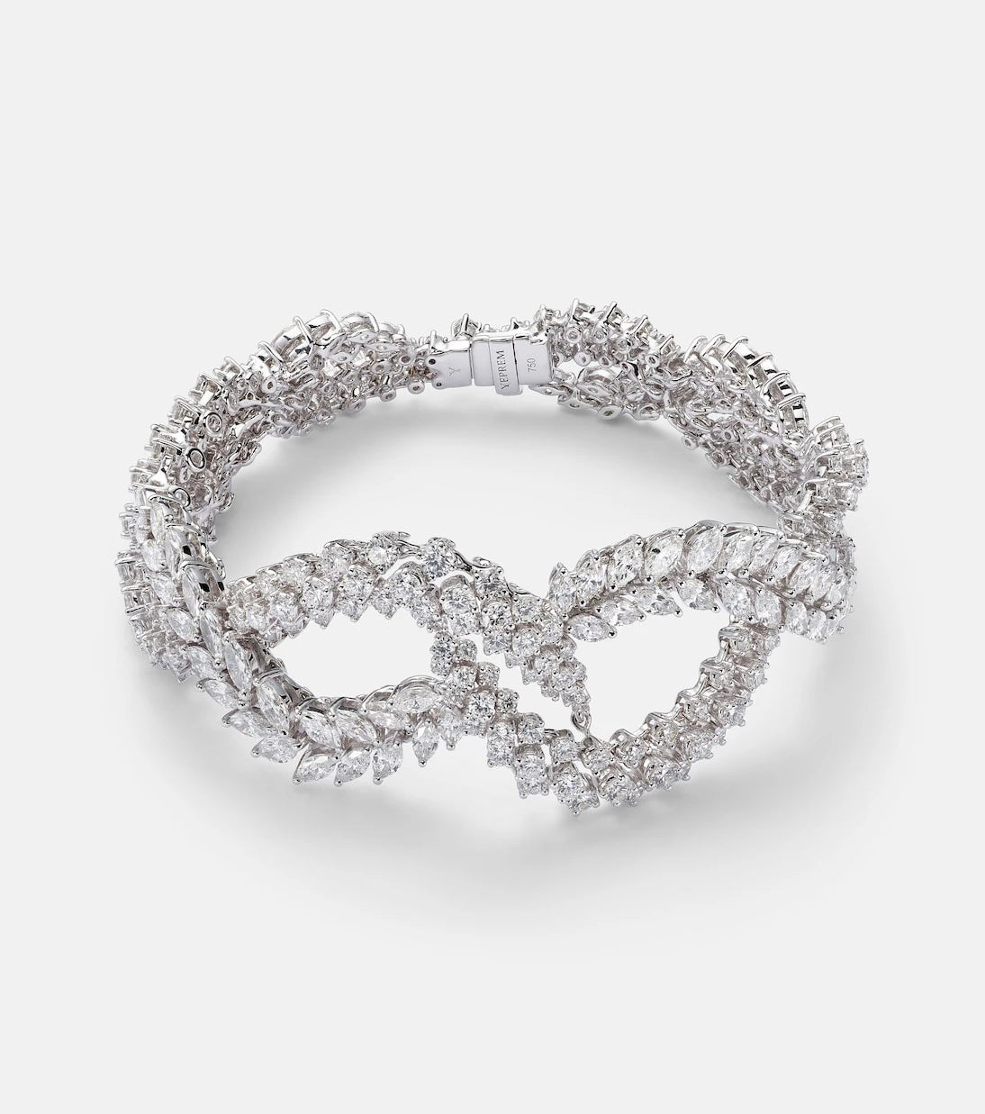 Yeprem - Y-Couture 18kt white gold bangle with diamonds