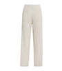 Max Mara White Cashmere Rib-Knit Trousers