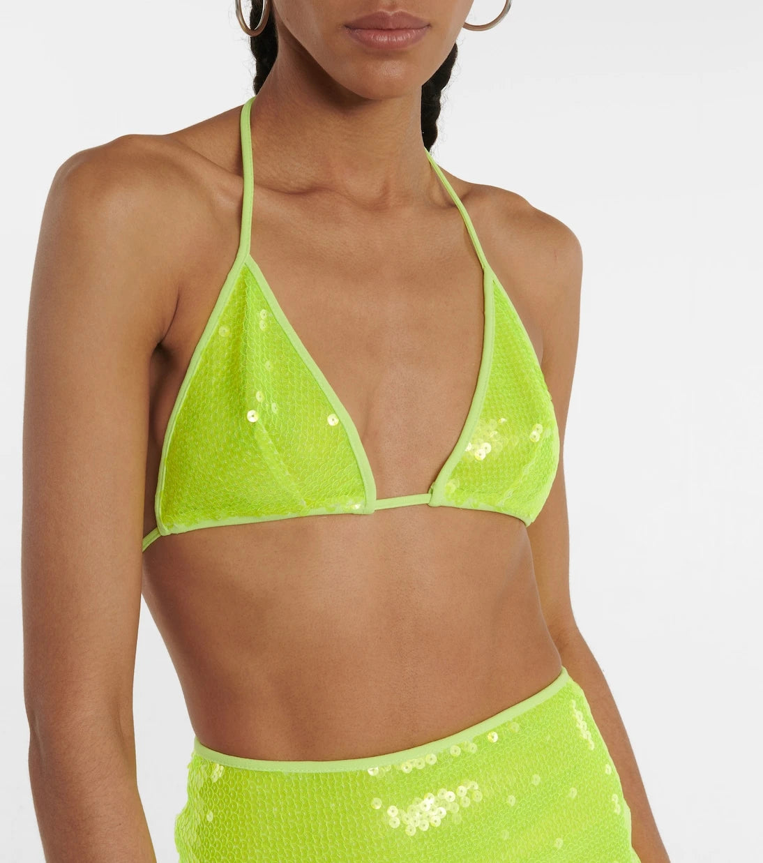 David Koma - Sequined triangle bikini top