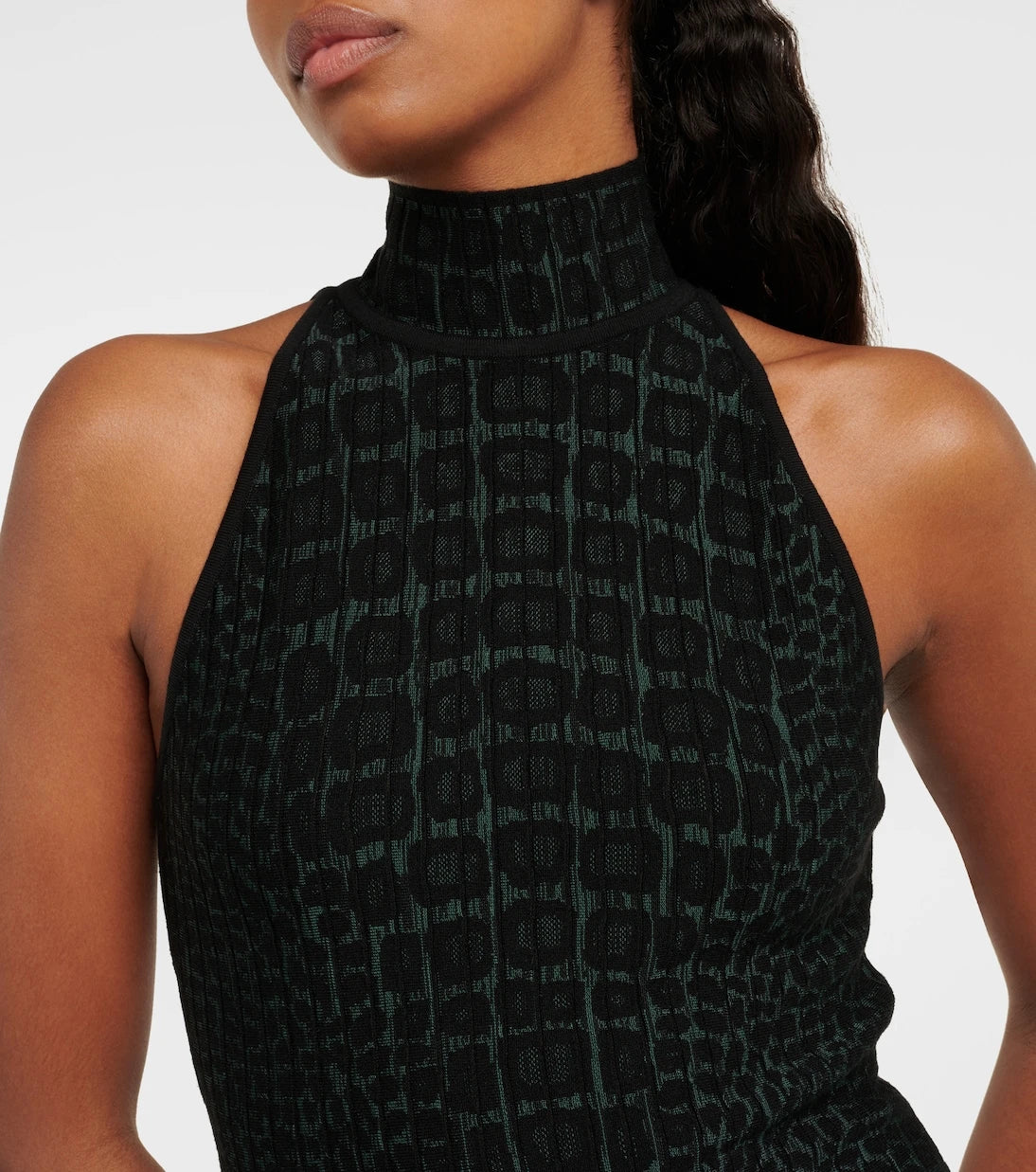 Alaïa - Croc-effect halterneck bodysuit