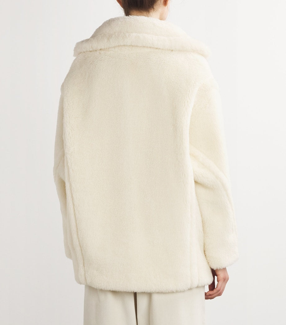 Max Mara White Alpaca-Wool-Silk Coat