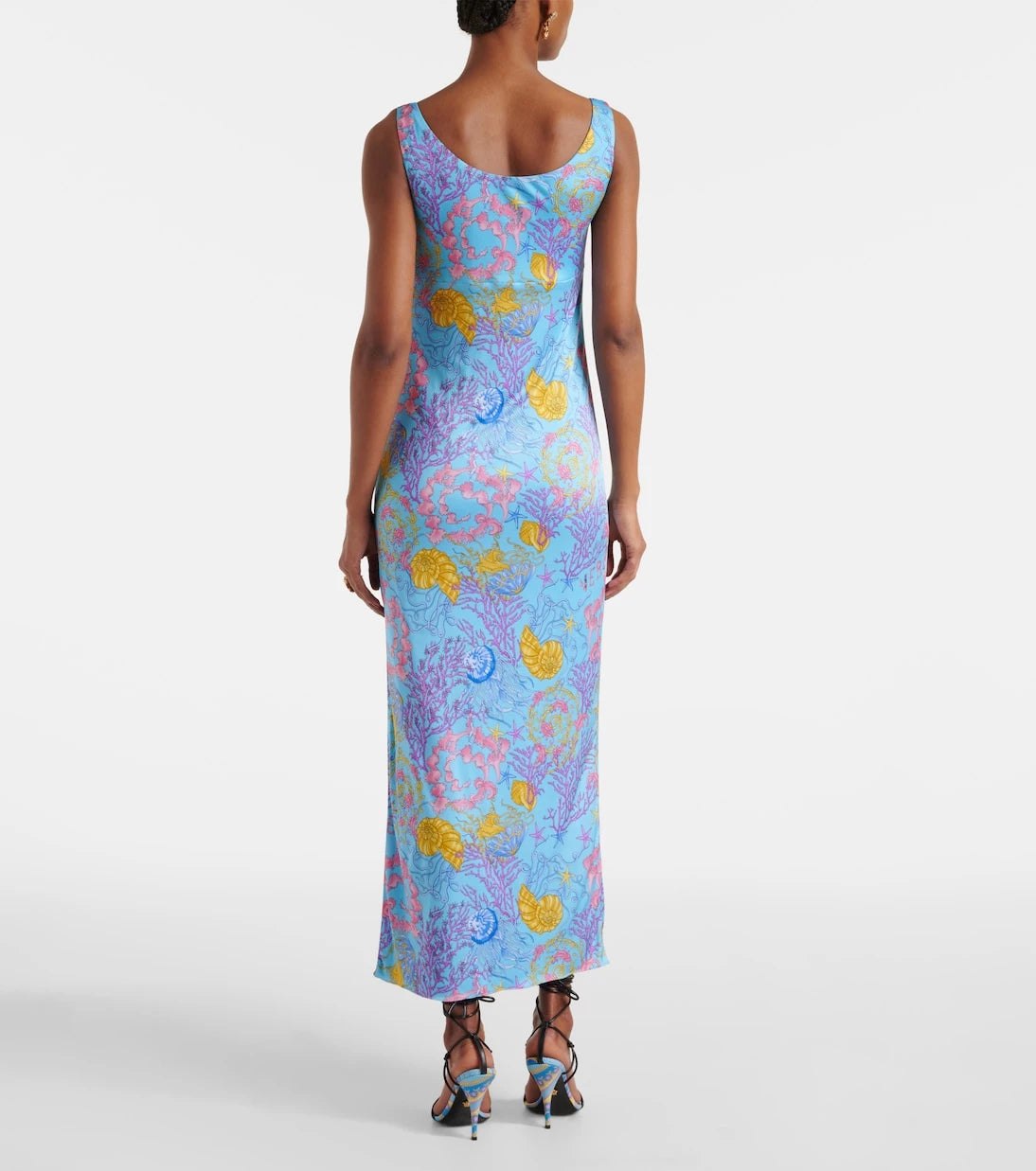 Versace - Su Altı Barok drapli jarse elbise