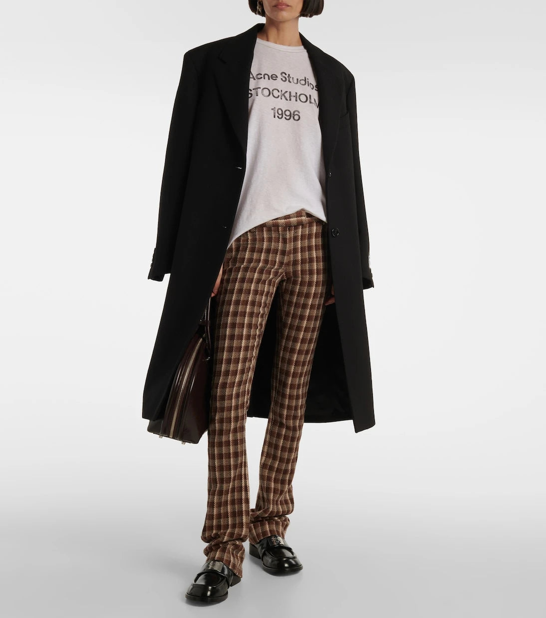 Acne Studios - تي شيرت قطن وقنب بشعار متآكل