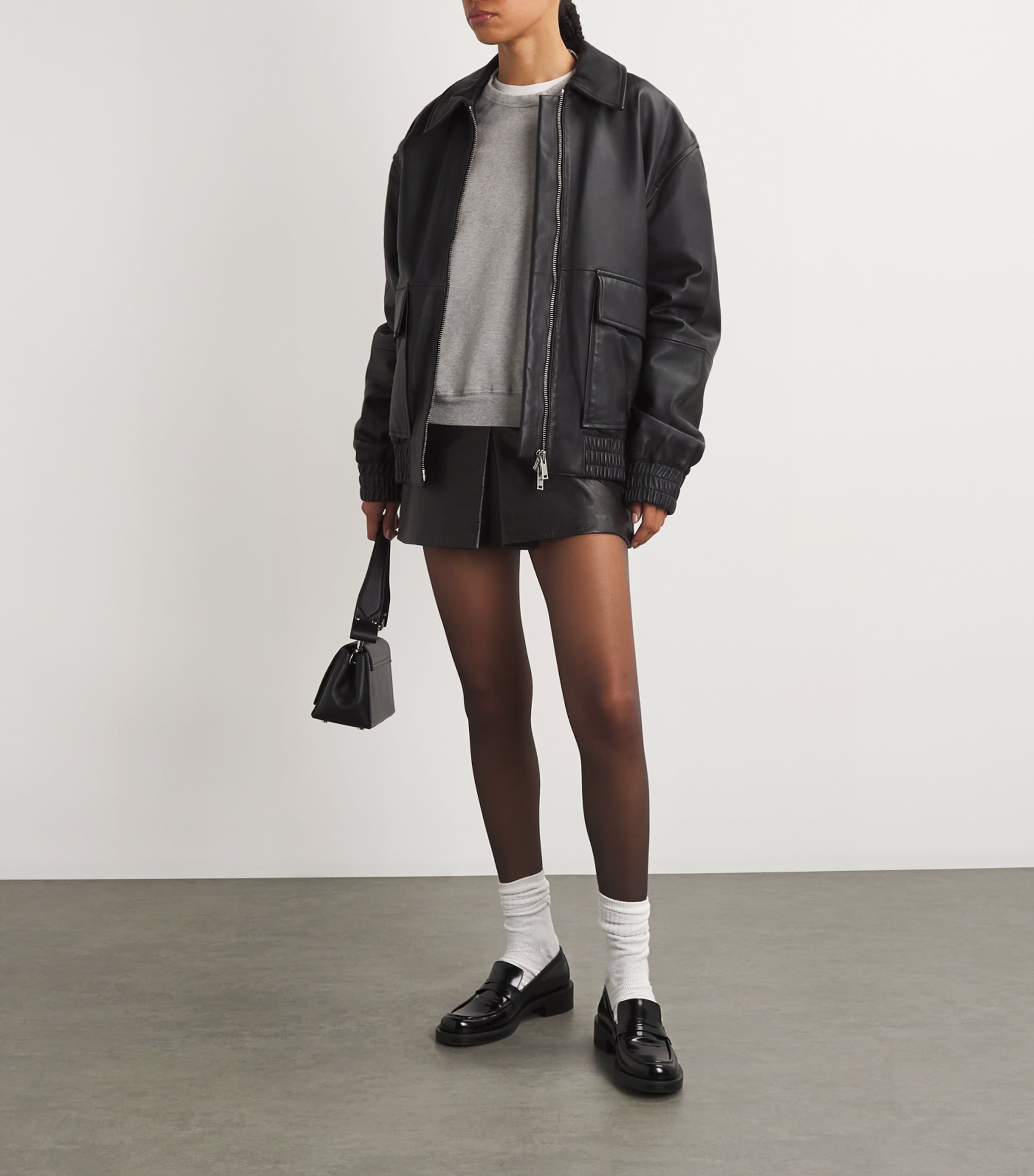 MOTHER Grey Cotton The Biggie Concert Sweatshirt