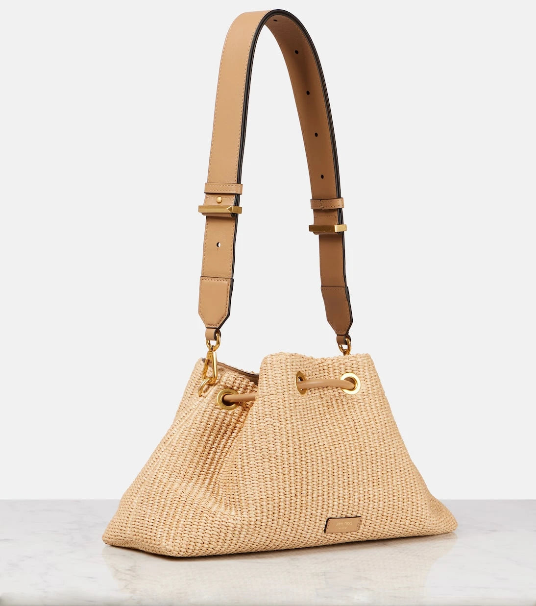 Jimmy Choo - Cinch M raffia shoulder bag
