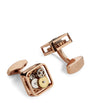 Rose Gold-Plated Square Gear Cufflinks