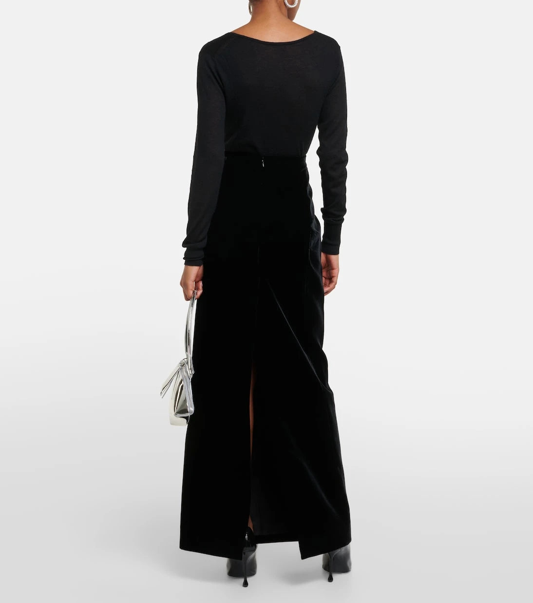 Wardrobe.NYC - تنورة ماكسي مخملية