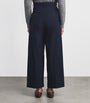 Weekend Max Mara Blue Cotton Wide-Leg Trousers