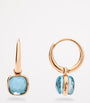 Rose Gold and Blue Topaz Nudo Earrings