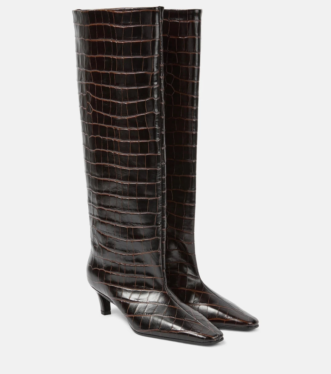 Toteme - Wide Shaft croc-effect leather knee-high boots