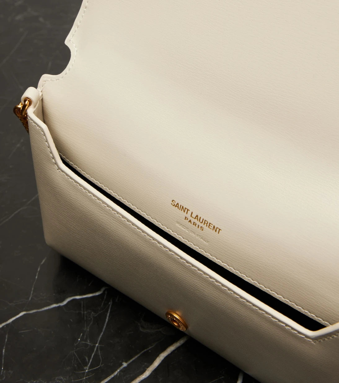 Saint Laurent - Cassandre Mini leather phone pouch
