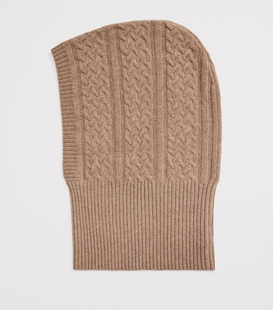Max Mara Beige Cashmere Cable-Knit Balaclava