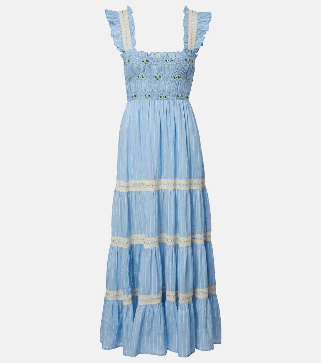 Rixo - Aubrie lace-trimmed cotton midi dress