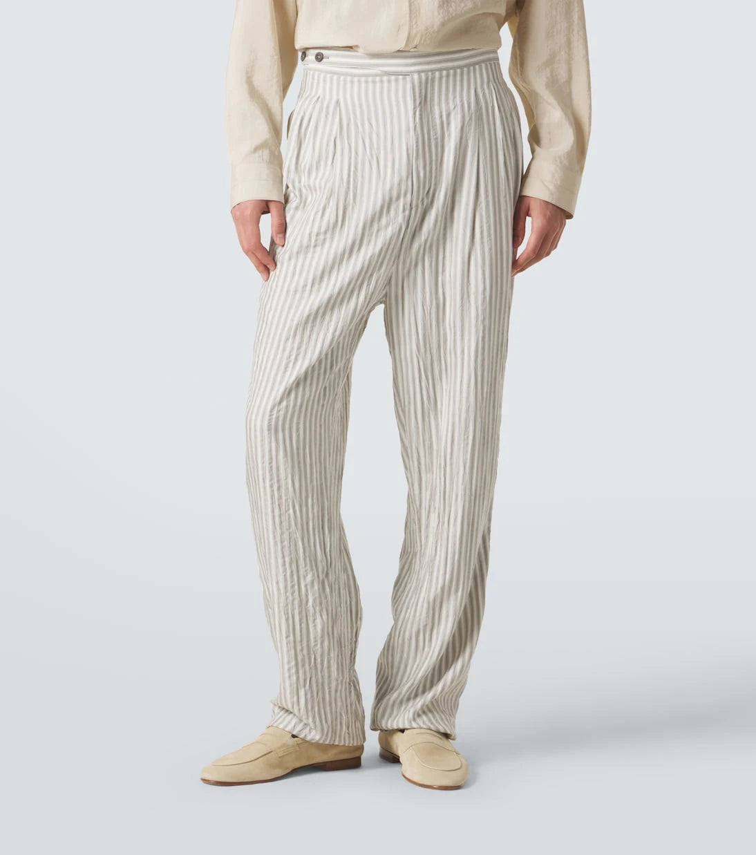 Zegna - Striped silk straight pants