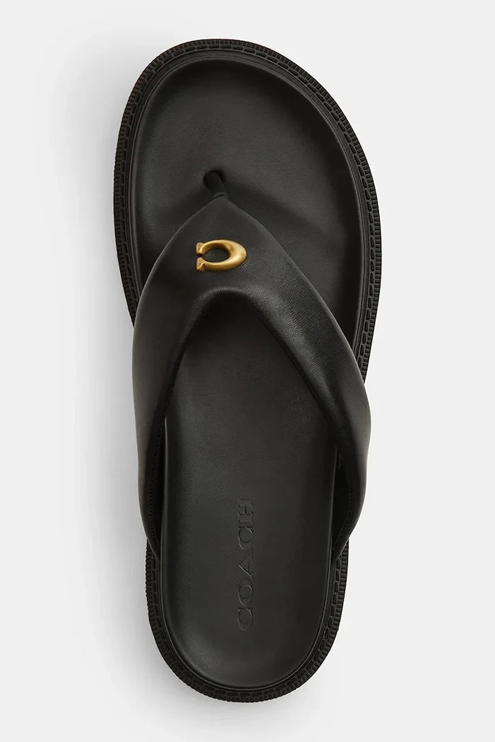 Coach джапанки дамски от кожа Brynn Leather Thong Sandal
