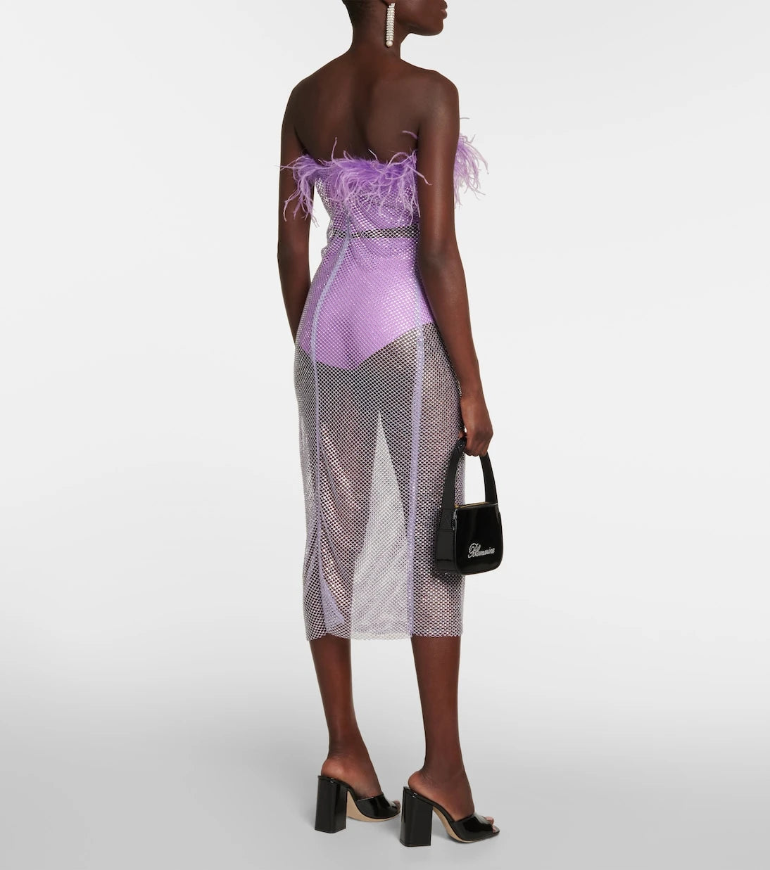 Giuseppe di Morabito - Feather-trimmed embellished midi dress