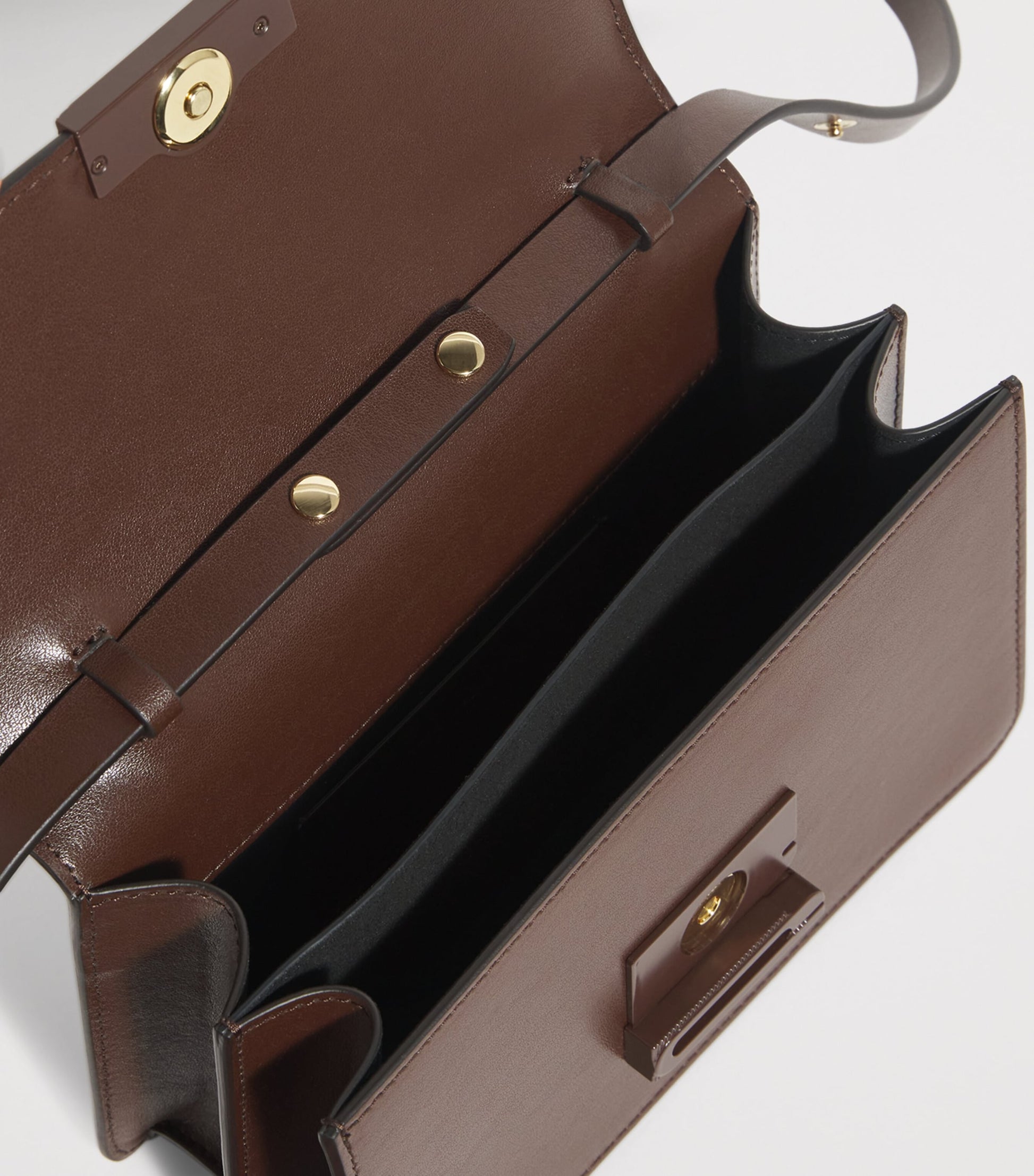 Victoria Beckham Brown Mini Leather Dorian Top-Handle Bag