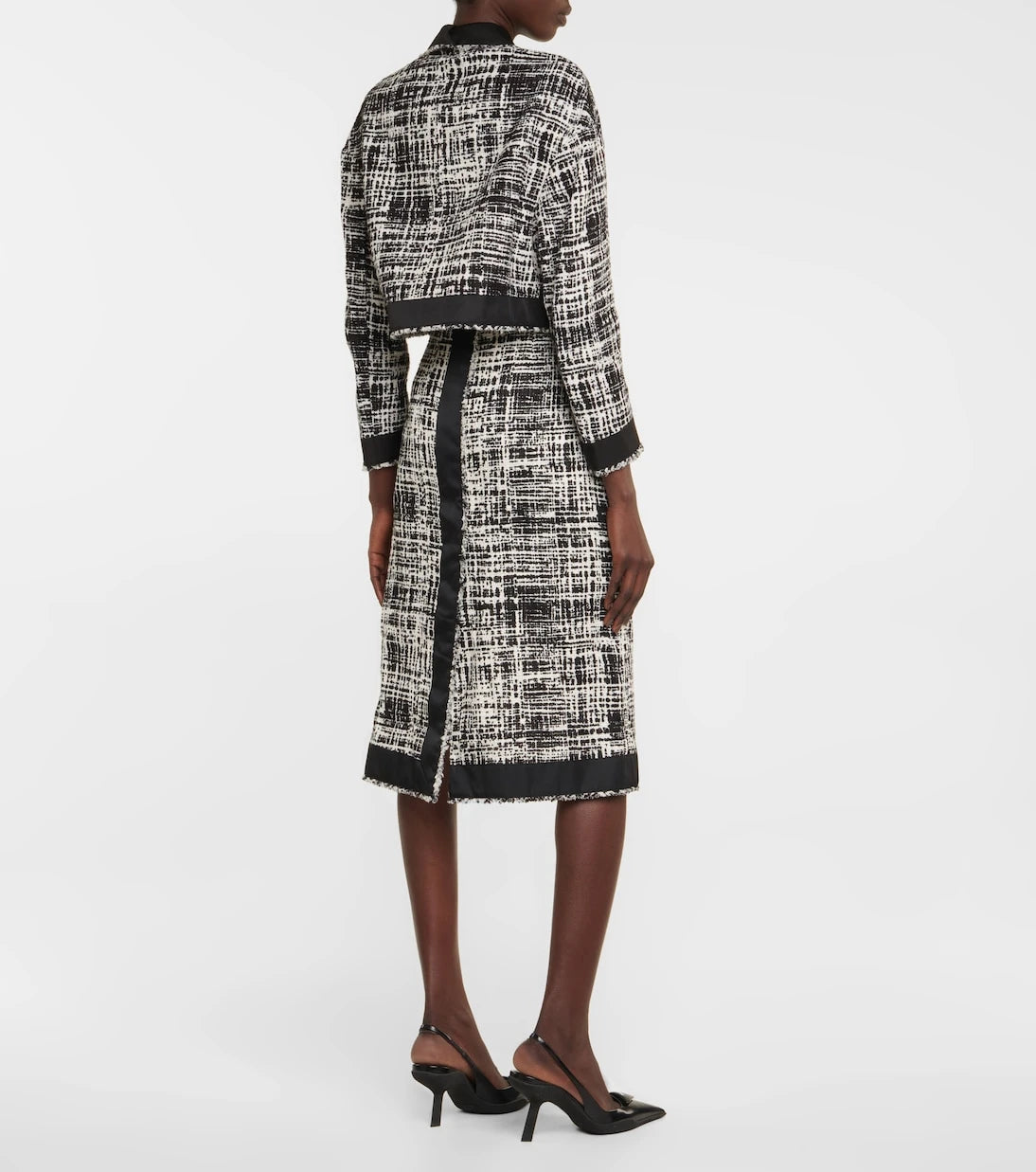 Prada - Tweed midi skirt