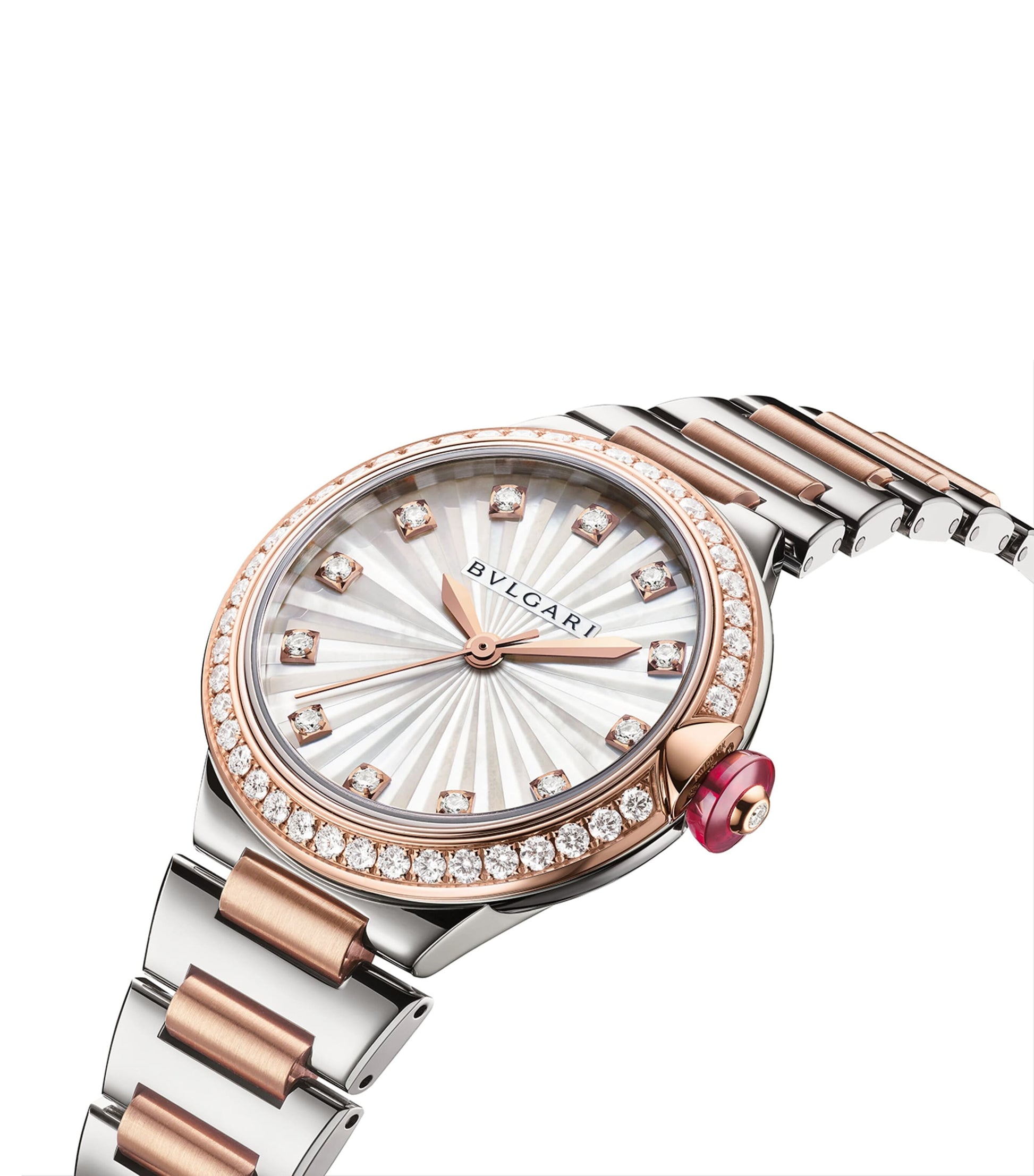 Rose Gold, Stainless Steel and Diamond Lvcea Watch 33mm