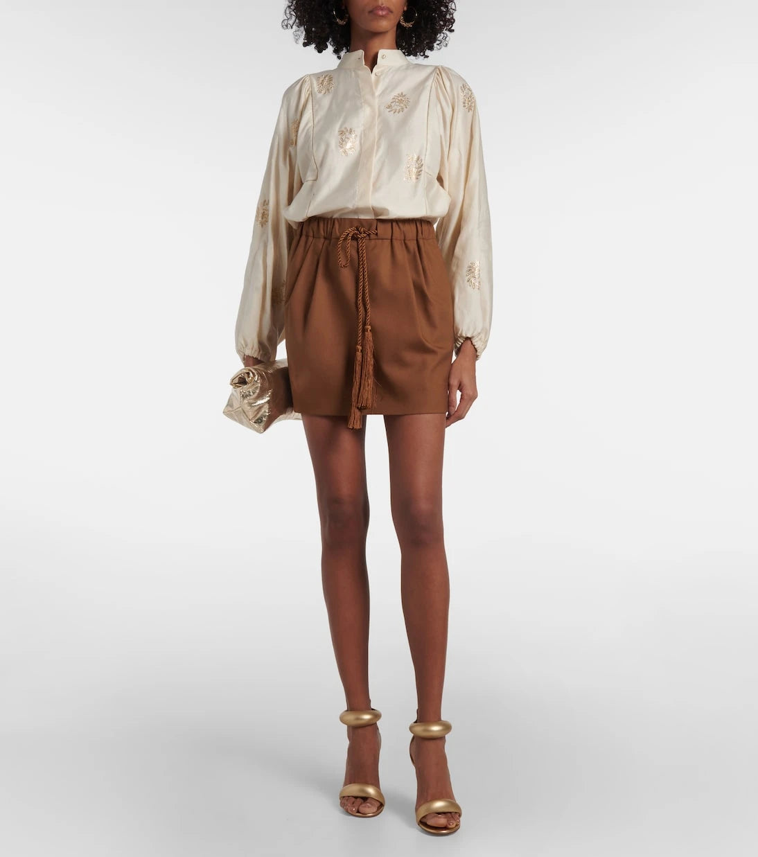 Max Mara - Tabarin wool and silk-blend miniskirt
