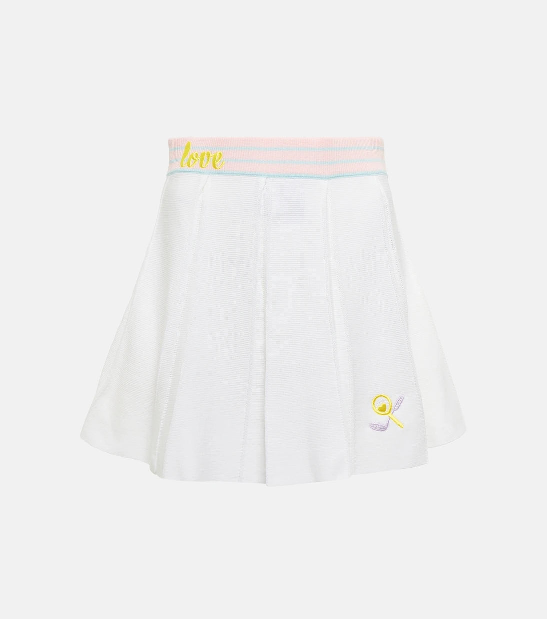 LoveShackFancy - Roz embroidered pleated miniskirt