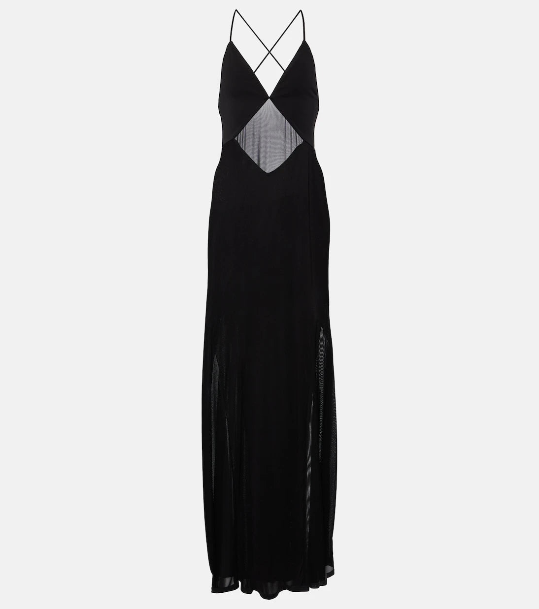 Staud - Fleur mesh-paneled jersey gown