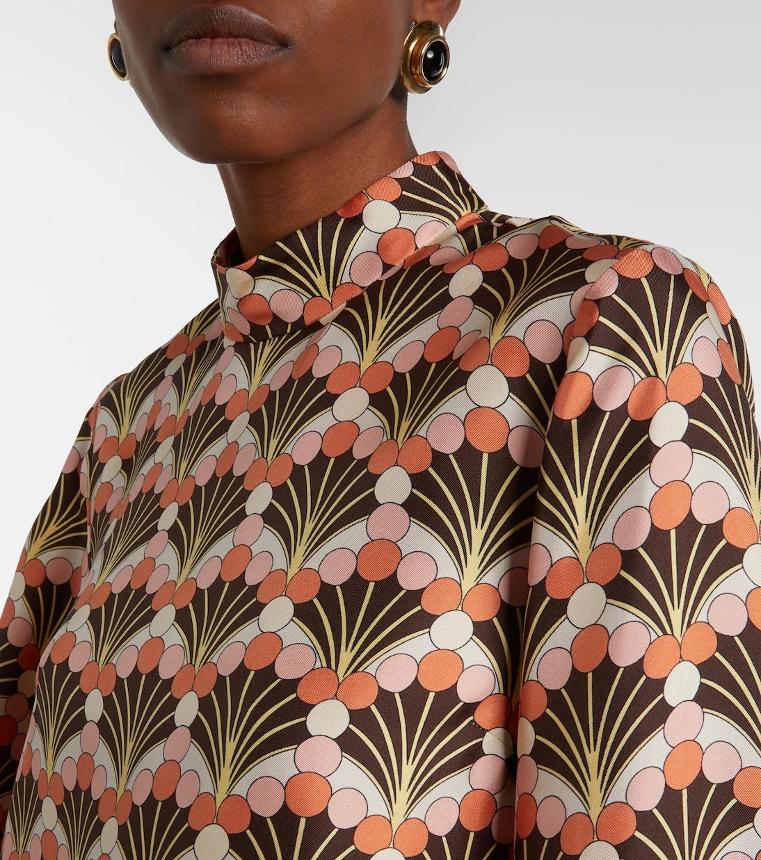 La DoubleJ - Make An Exit feather-trimmed silk twill top