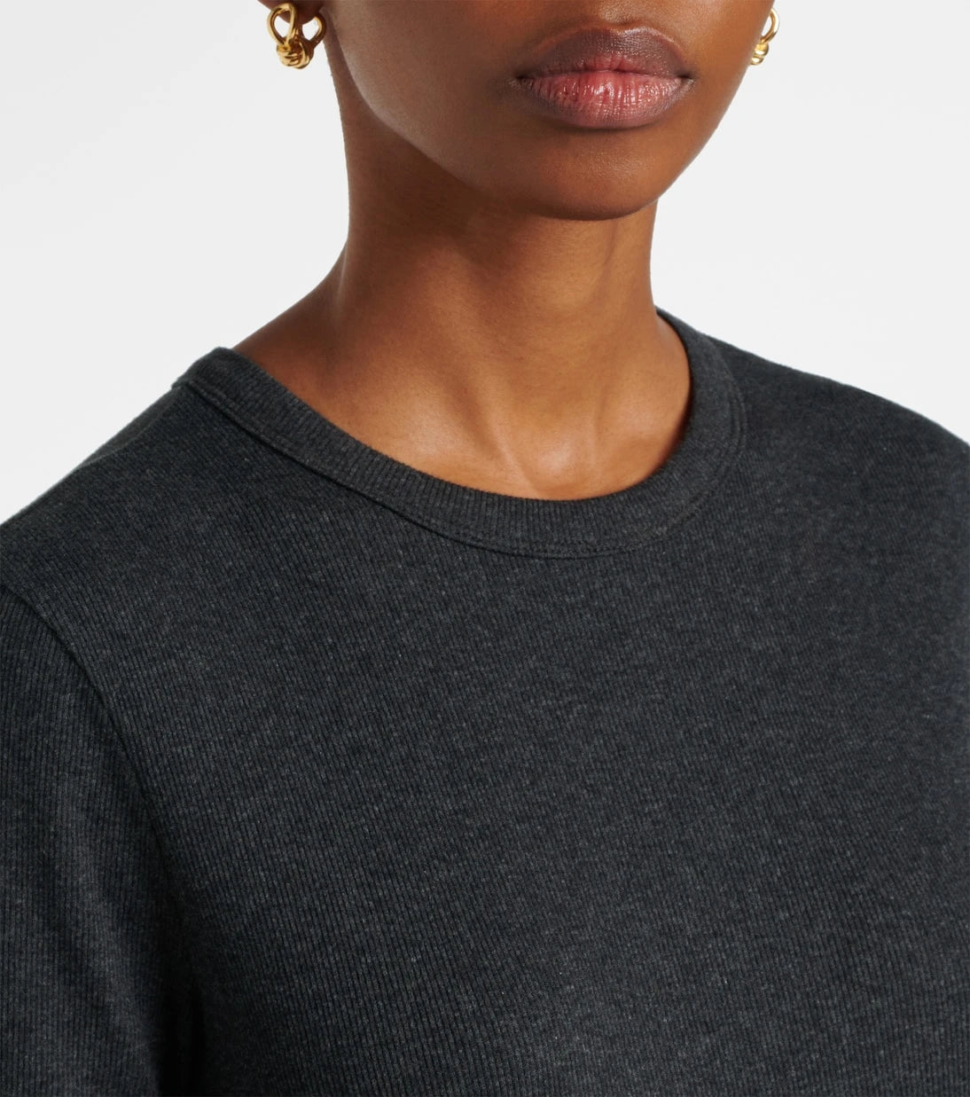 Toteme - Ribbed-knit cotton-blend jersey top