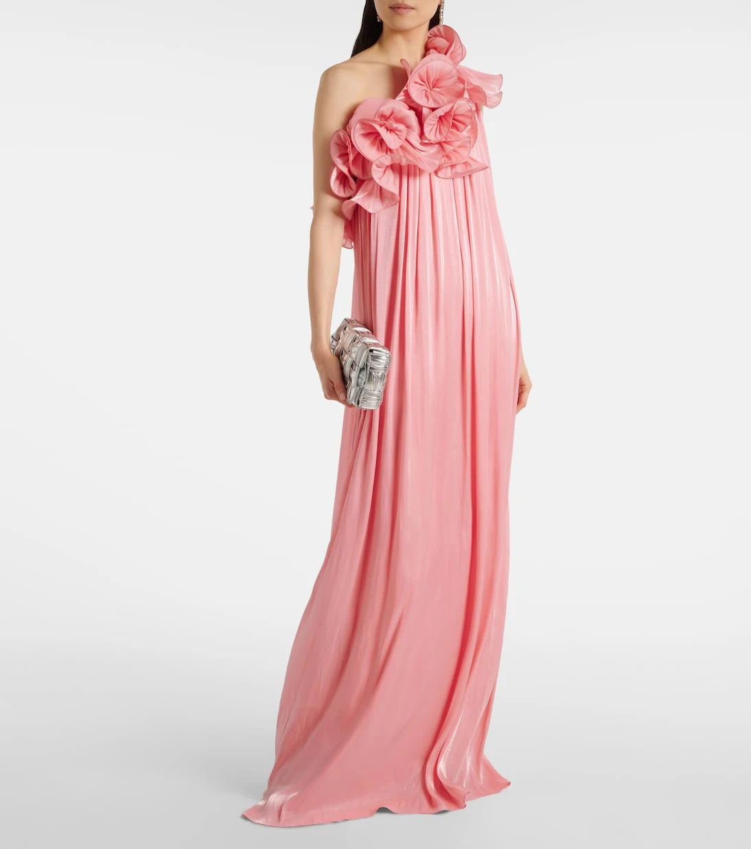 Costarellos - Charmain plissé georgette gown