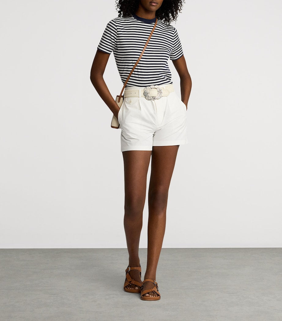 Ralph Lauren Collection White Leather Embellished Belt