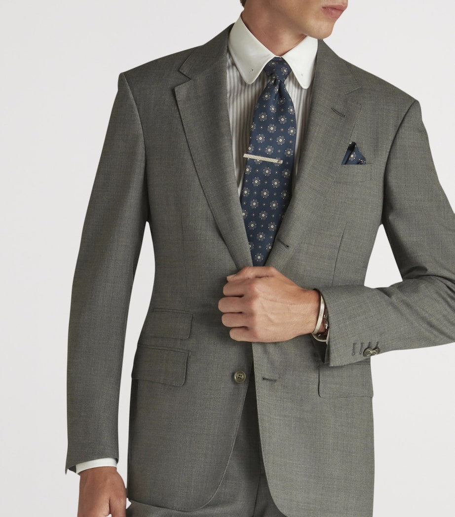 Dunhill Grey Wool-Cashmere Bourdon Blazer