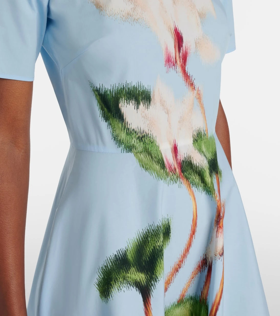 Oscar de la Renta - فستان ميدي من مزيج القطن المطبوع